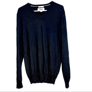 Joseph Abboud Extra Fine Merino Wool Black XL V-Neck Long Sleeves